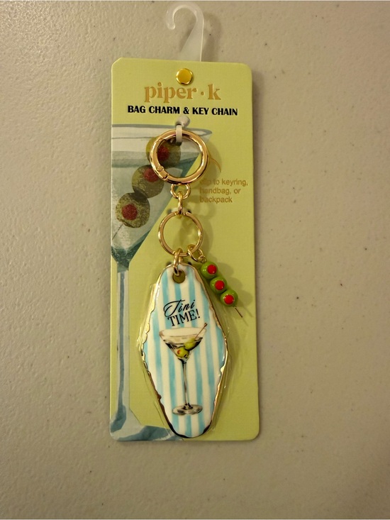 Piper K Accessories - Piper K Martini Bag Charm & Key Chain - Blue, White, Gold - *BRAND NEW*